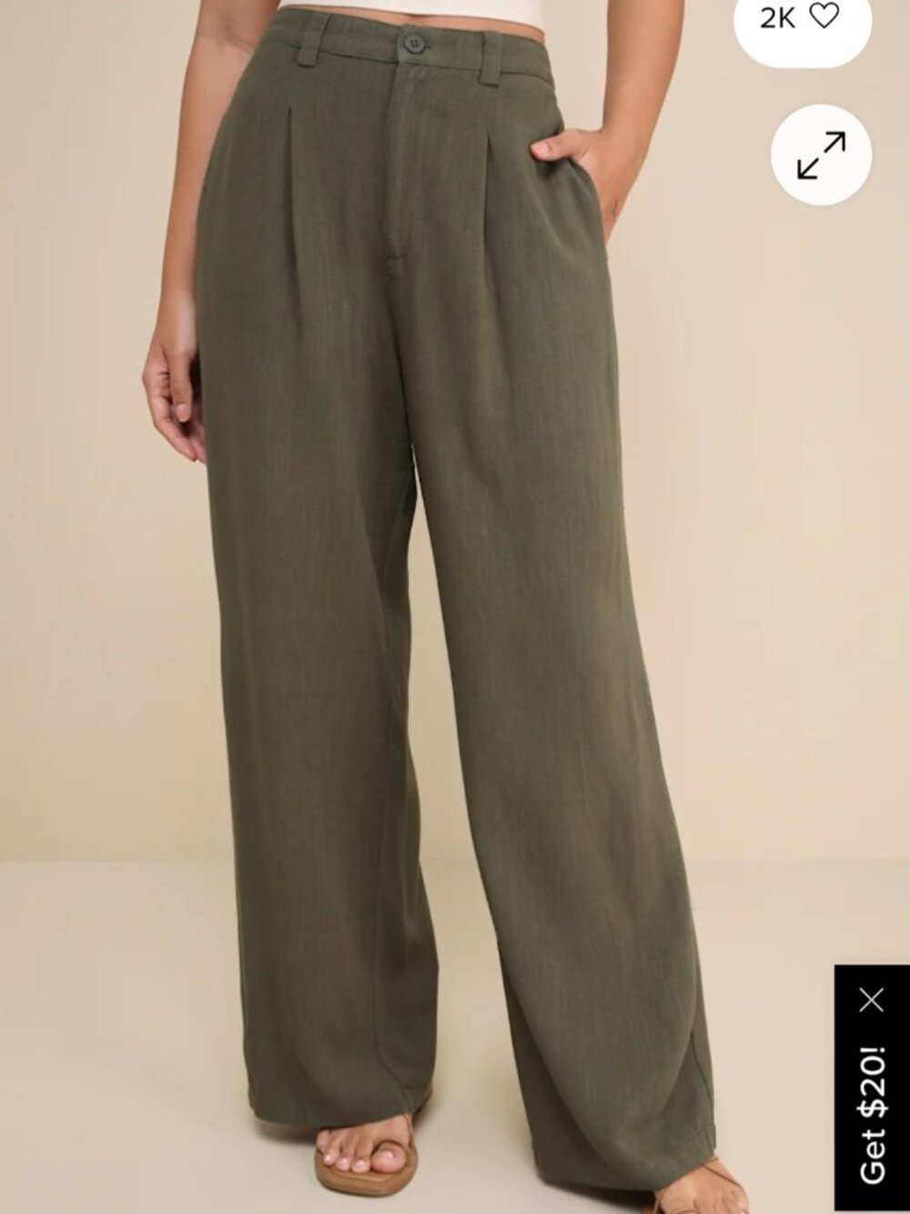 Green Linen Pants
